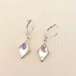 Swarovski silver and crystal drop earrings.